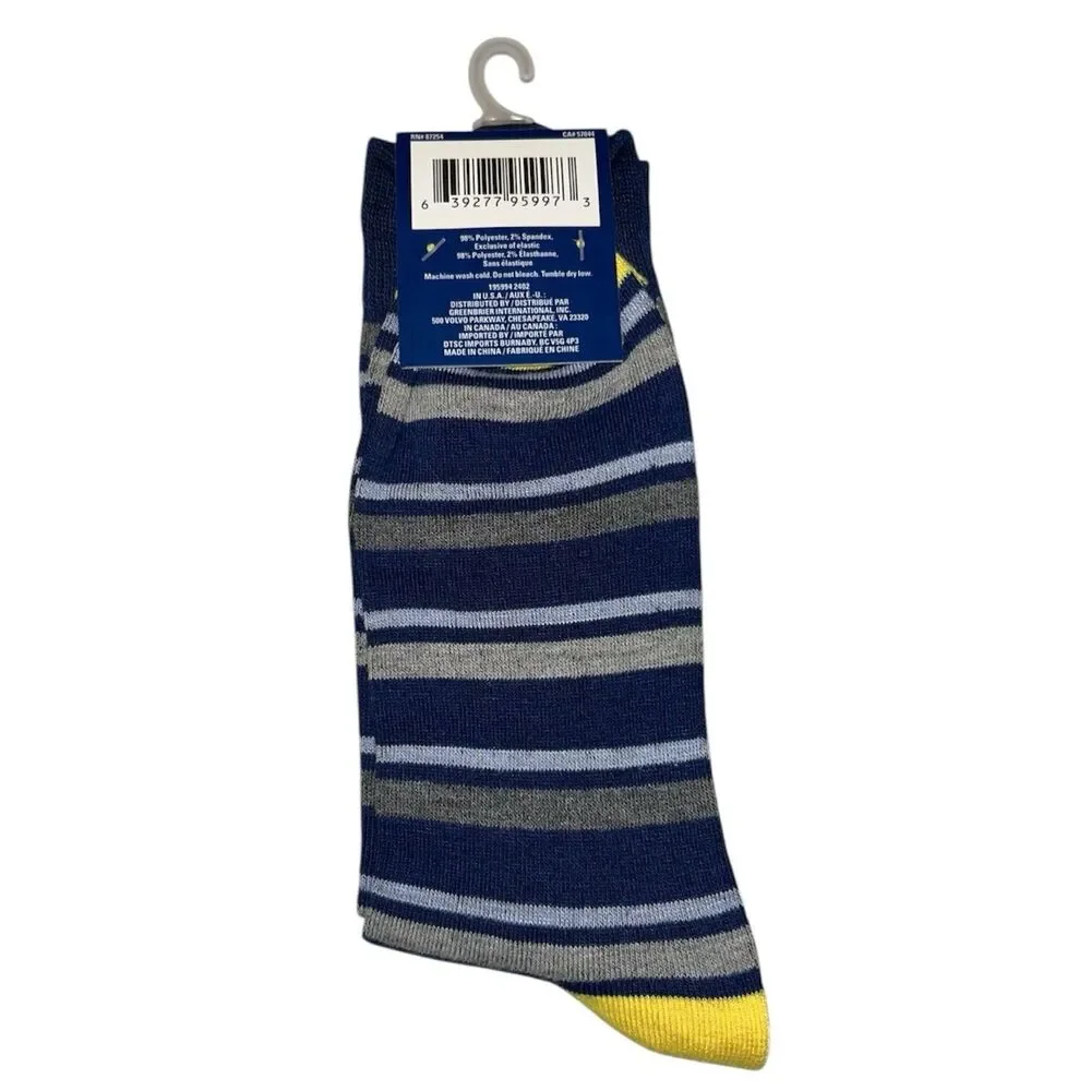 1x Juncture Mens Crew Socks Stripes Size 6-12